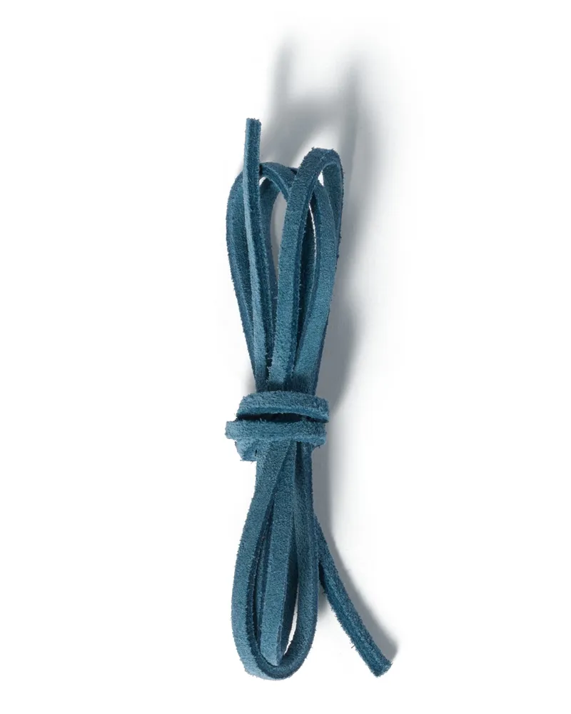 Miu Miu Schnürsenkel Aus Farbigem Leder, Damen, Aviation/blau, Größe Aviation