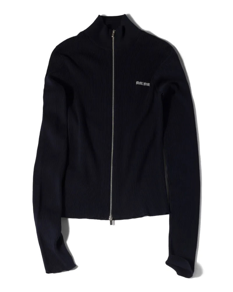 Miu Miu Strickjacke Aus Baumwolle, Damen, Blau, Größe Blau