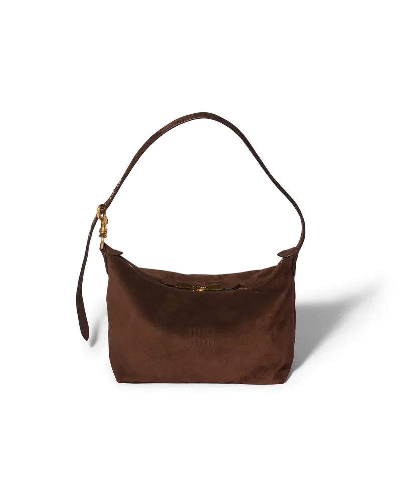 Miu Miu Tasche Aus Wildleder, Damen, Dunkelbraun Dunkelbraun
