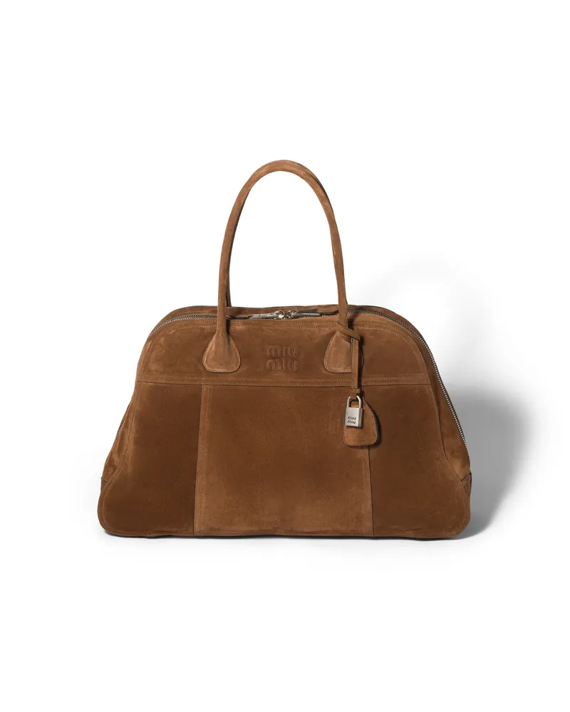 Miu Miu Tasche Aus Wildleder, Damen, Kakaobraun Kakaobraun