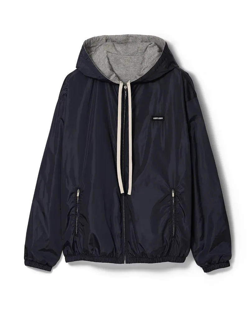 Miu Miu Wendbare Blousonjacke Aus Funktionsgewebe Und Jersey, Damen, Königsblau/grau, Größe Königsblau