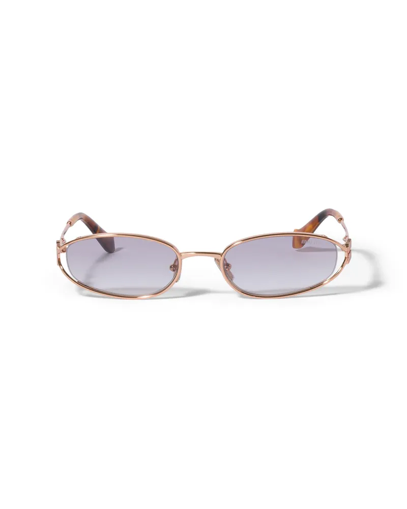 Miu Miu Miu Logo Sonnenbrille, Damen, Kristallgläser Mit Hellblauem Himmelsverlauf Kristallgläser