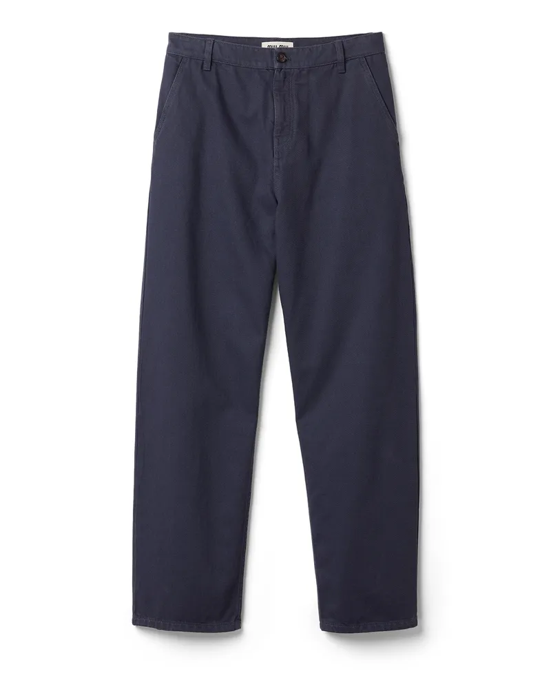 Miu Miu Hose Aus Garment-dyed-gabardine, Damen, Hämatit, Größe Hämatit