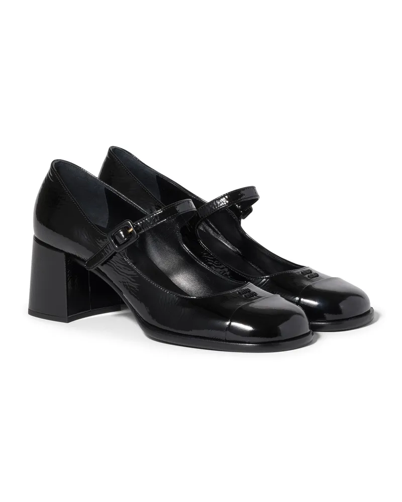 Miu Miu Pumps Aus Lackleder Und Naplakleder, Damen, Schwarz, Größe Schwarz