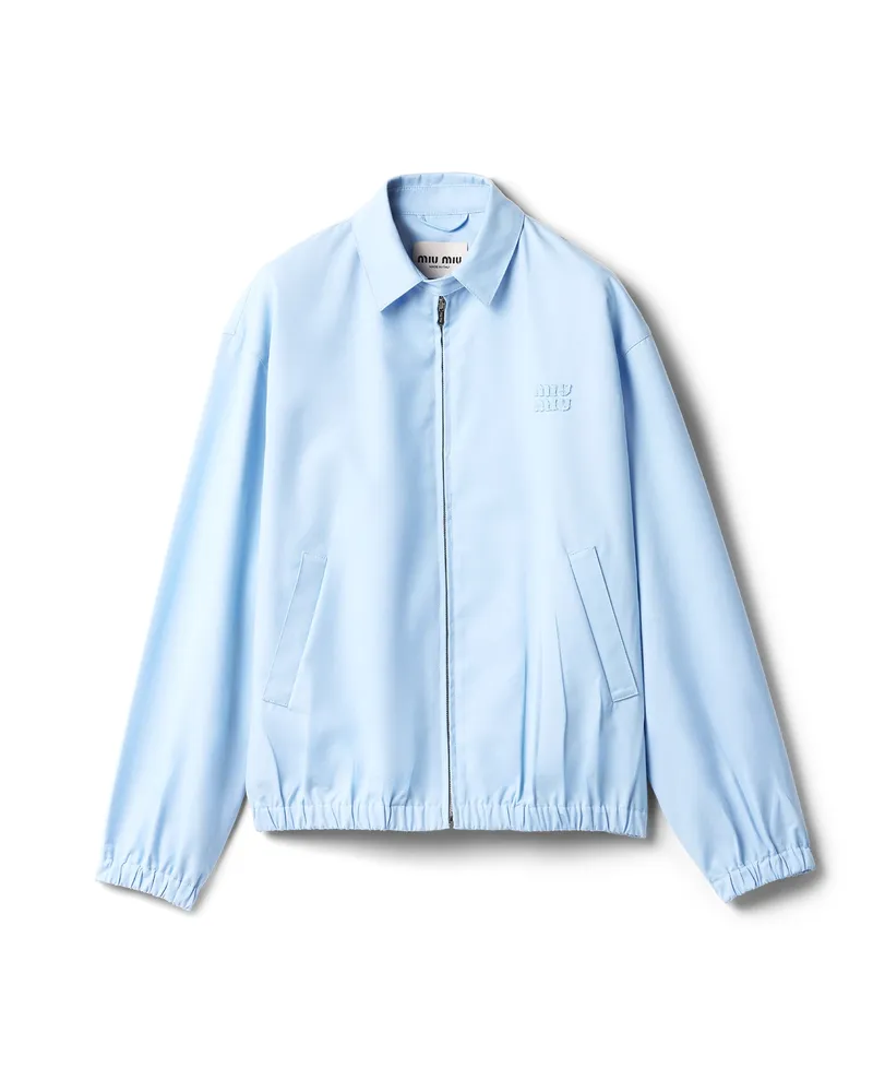Miu Miu Blousonjacke Aus Popeline, Damen, Saphirblau, Größe Saphirblau