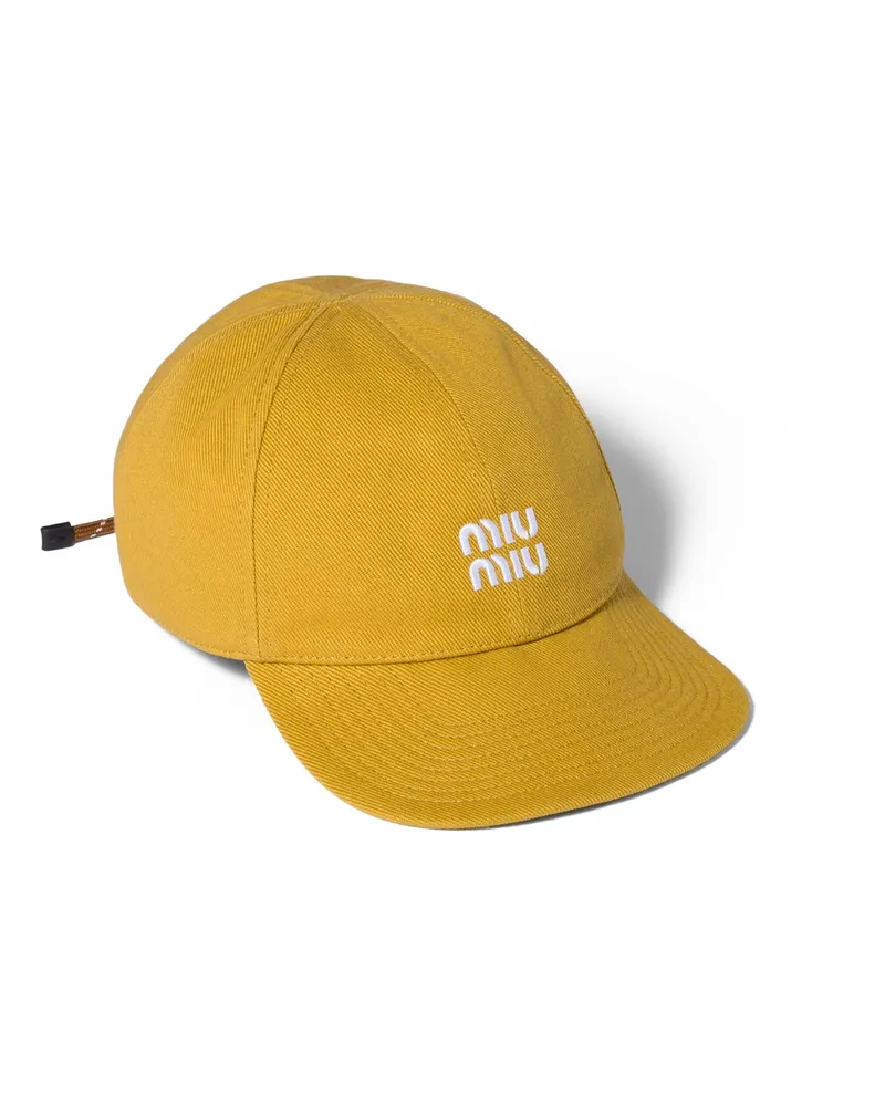 Miu Miu Baseballkappe Aus Denim, Damen, Topas/brandy, Größe Topas