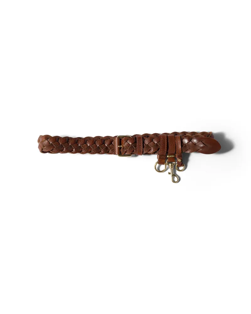 Miu Miu Geflochtener Gürtel Aus Leder, Damen, Tabak, Größe Tabak