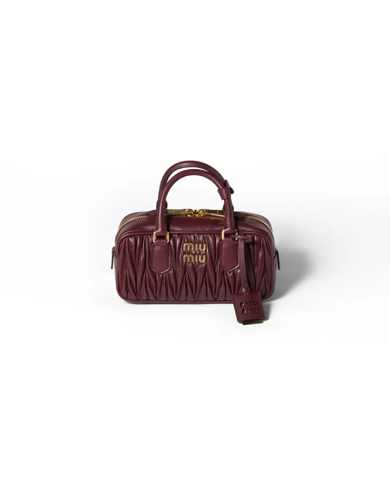 Miu Miu Arcadie Tasche Aus Matelassé-nappaleder, Damen, Burgunderrot Burgunderrot