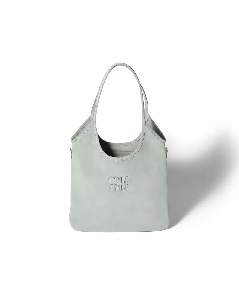 Miu Miu Ivy Tasche Aus Wildleder, Damen, Puderblau Puderblau