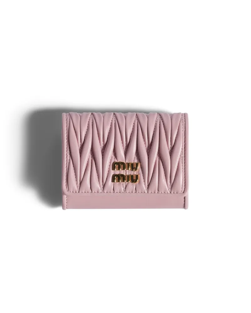 Miu Miu Kartenetui Aus Matelassé-nappaleder, Damen, Alabasterrosa Alabasterrosa