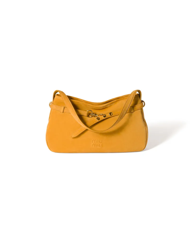 Miu Miu Aventure Tasche Aus Wildleder, Damen, Whiskey Whiskey