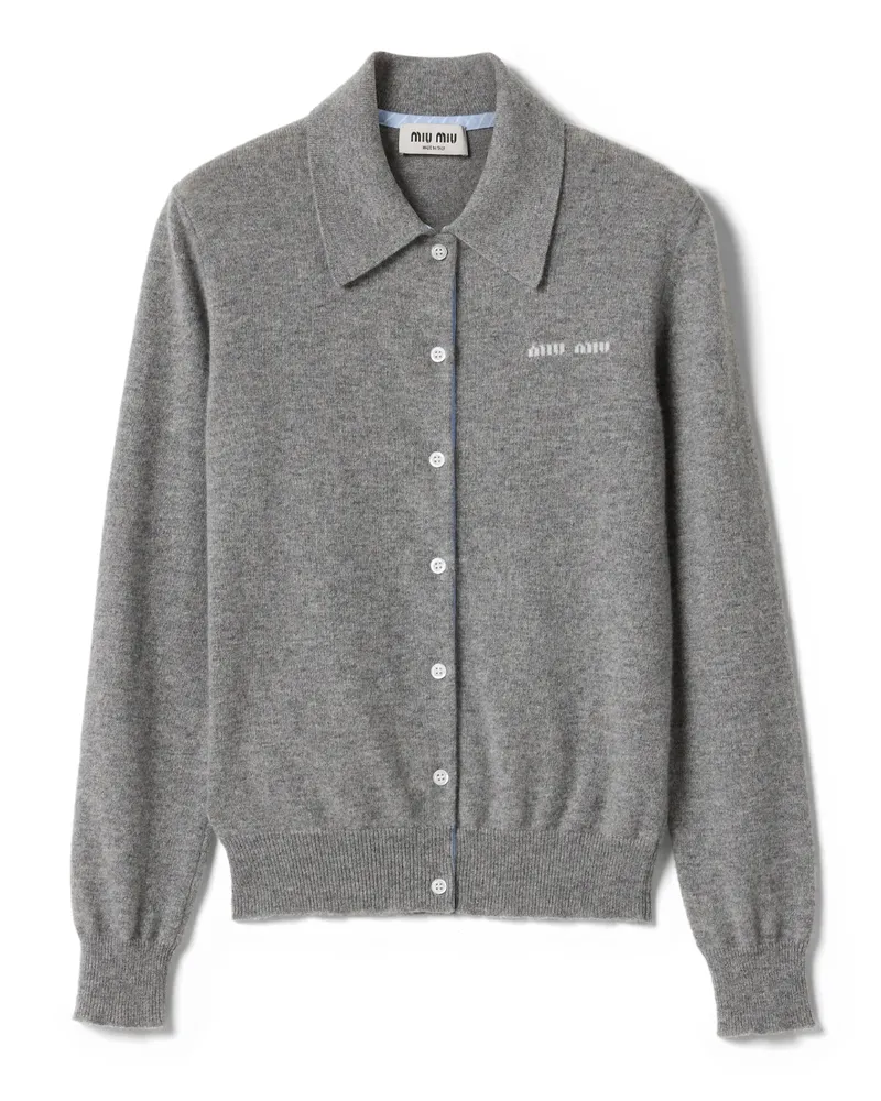 Miu Miu Strickjacke Aus Kaschmir, Damen, Grau, Größe Grau