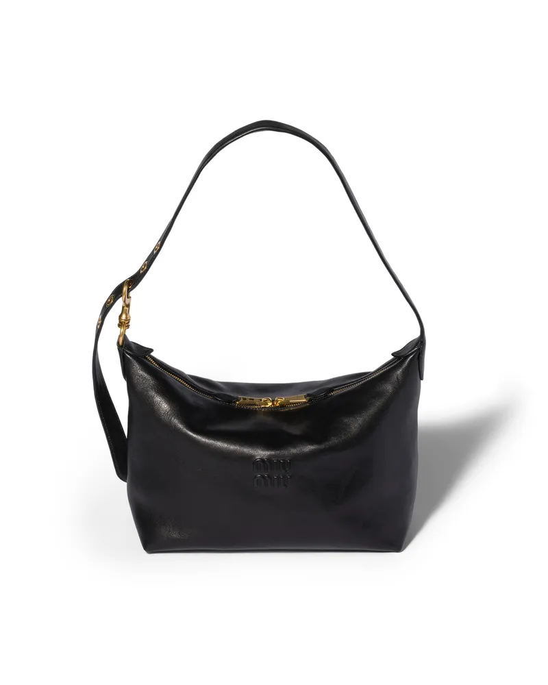Miu Miu Tasche Aus Nappaleder, Damen, Schwarz Schwarz
