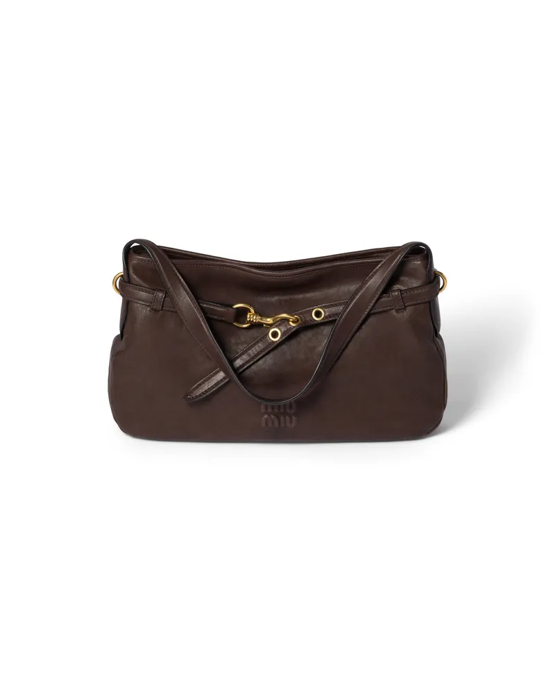 Miu Miu Aventure Tasche Aus Nappa-leder, Damen, Bruyère-holz Bruyère-holz