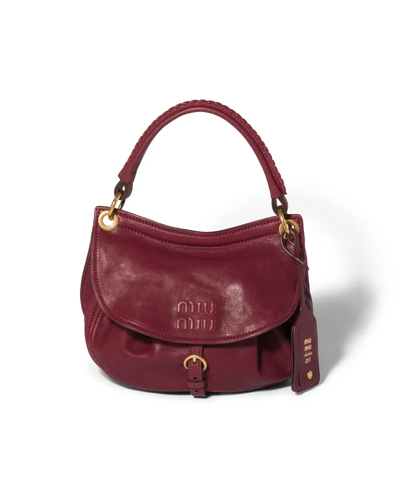 Miu Miu Rendez-vous Tasche Aus Nappaleder, Damen, Amaranthrot Amaranthrot
