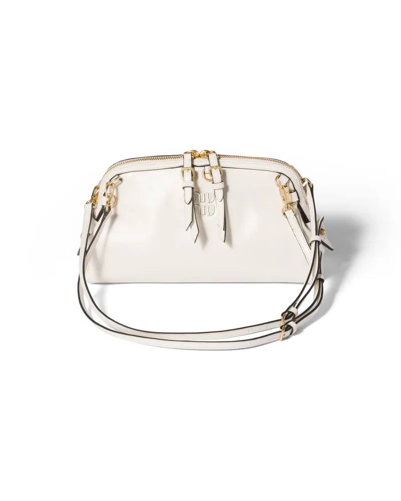 Miu Miu Caprice Clutch Aus Leder, Damen, Weiss Weiss