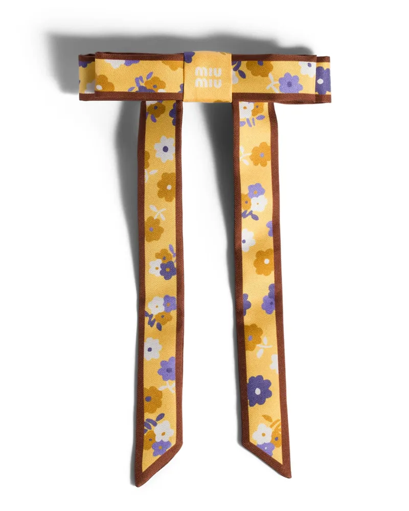 Miu Miu Haarspange Aus Twill, Damen, Gelb/violett Gelb