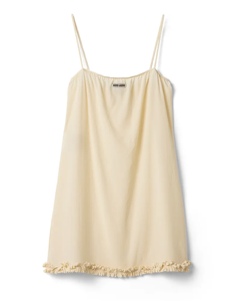 Miu Miu Besticktes Kleid Aus Marocain-crêpe, Damen, Vanille, Größe Vanille