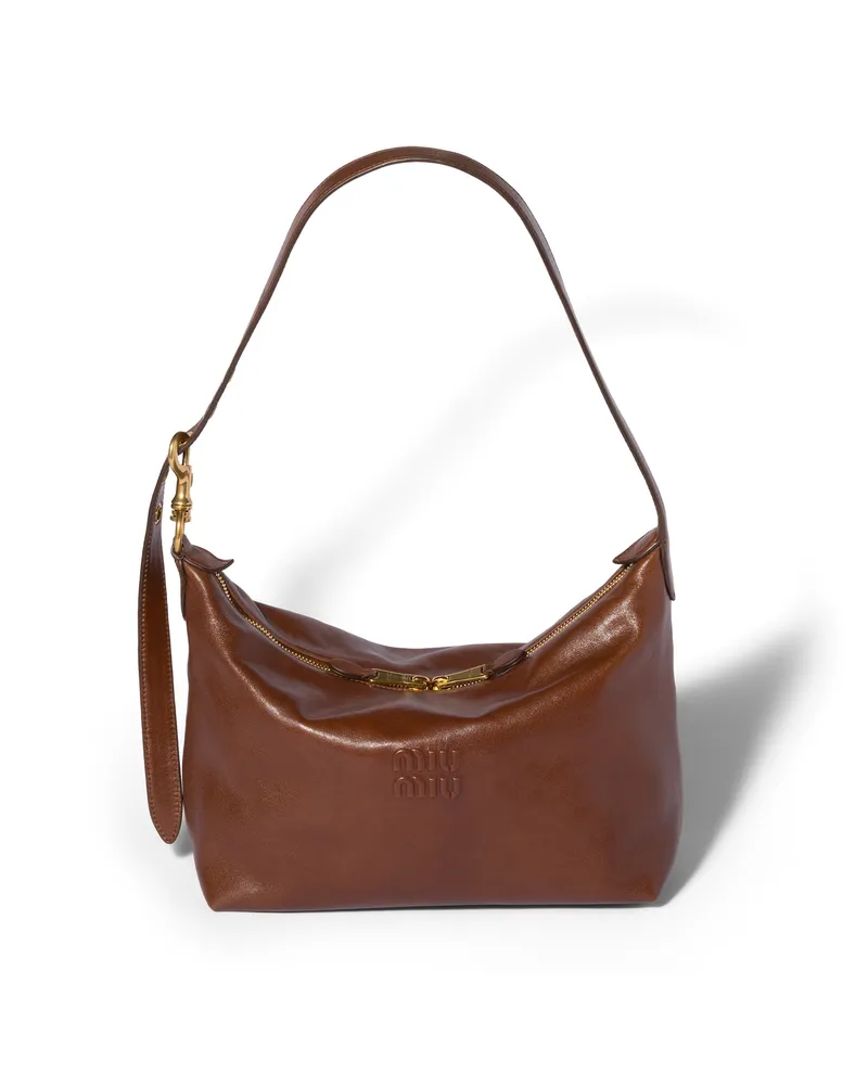 Miu Miu Spirit Tasche Aus Nappaleder, Damen, Palisander Palisander