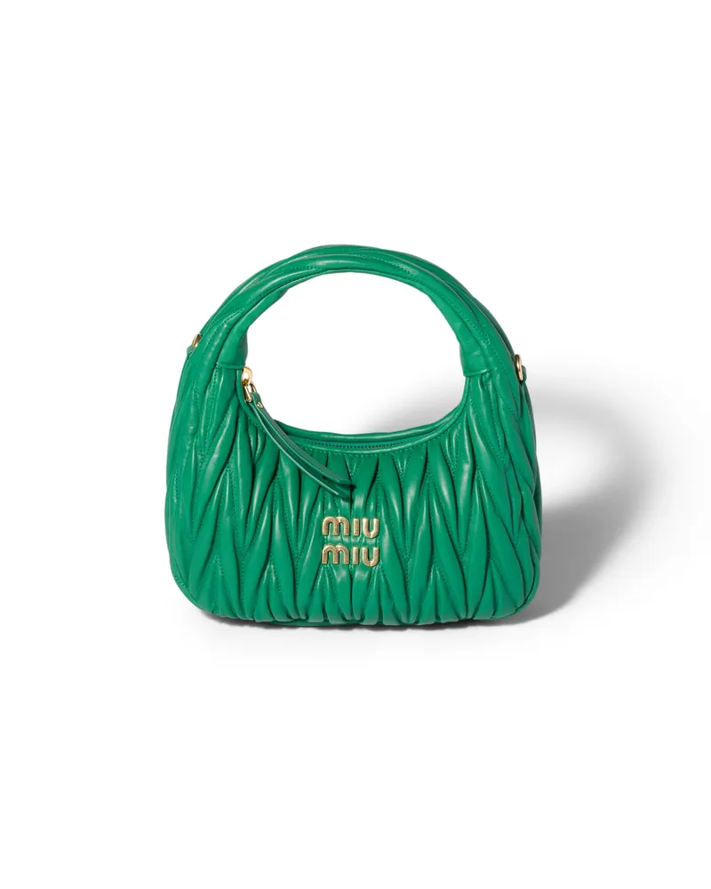 Miu Miu Wander Hobo Bag Aus Matelassé-nappaleder, Damen, Mango Mango