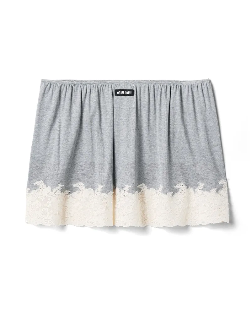 Miu Miu Rock Aus Seiden-jersey , Damen, Grau, Größe Grau