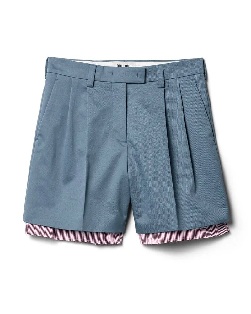 Miu Miu Bermudas Aus Chino, Damen, Aviation/blau, Größe Aviation