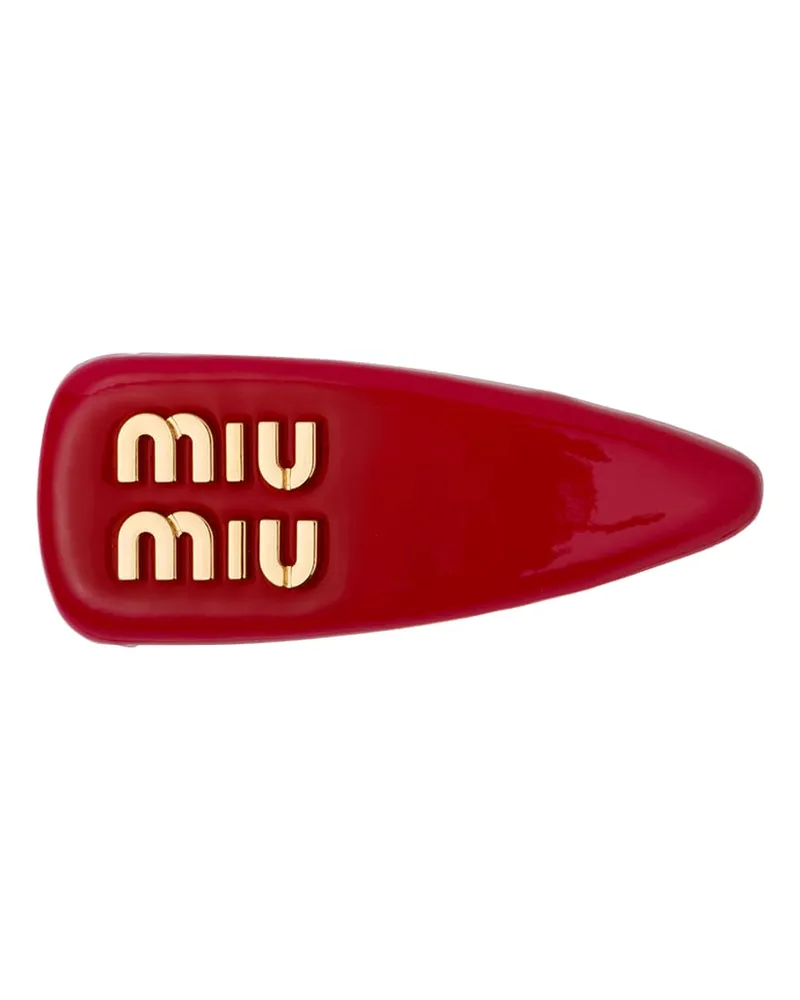 Miu Miu Haarspange Aus Lackleder, Damen, Rot Rot