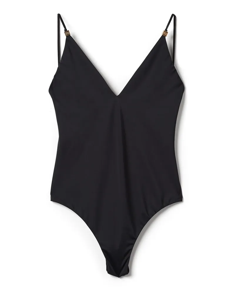 Miu Miu Einteiliger Badeanzug, Damen, Schwarz, Größe Schwarz