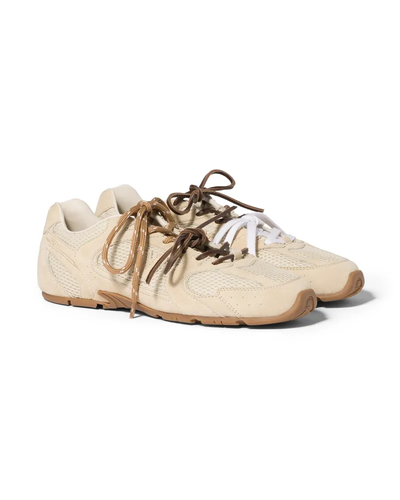 Miu Miu New Balance X  530 sl Sneaker Aus Wildleder Und Mesh, Damen, Buttergelb, Größe Buttergelb