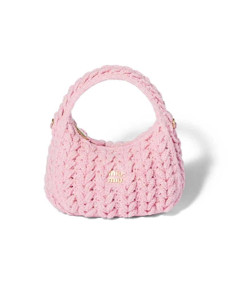Miu Miu Wander Tasche Aus Shetlandwolle, Damen, Blütenrosa Blütenrosa