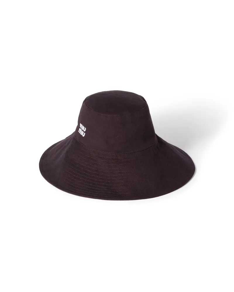 Miu Miu Hut Aus Denim, Damen, Amaranth/waldgrün, Größe Amaranth