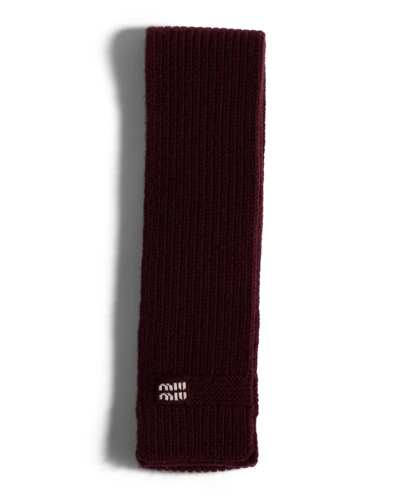 Miu Miu Schal Aus Wolle Und Kaschmir, Damen, Amaranthrot Amaranthrot