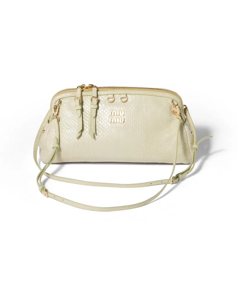 Miu Miu Caprice Clutch Aus Ayers-leder, Damen, Pistaziengrün Pistaziengrün