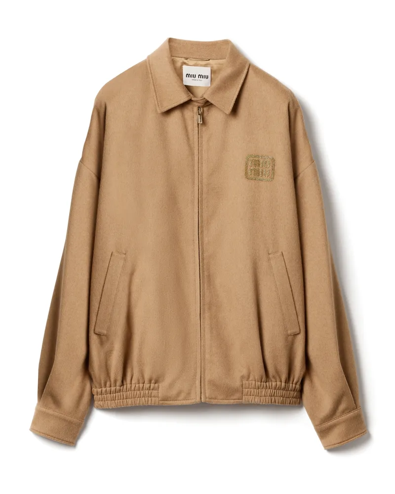 Miu Miu Blouson Aus Kamelhaar, Damen, Kamelbraun, Größe Kamelbraun
