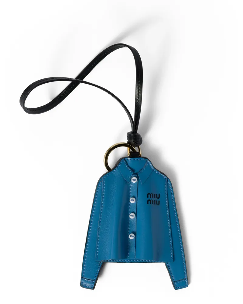 Miu Miu Schlüsselanhänger Aus Leder, Damen, Lavendelblau Lavendelblau