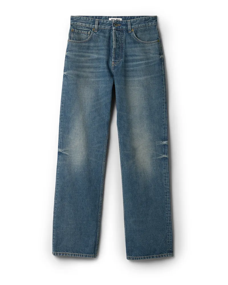 Miu Miu Five-pocket-jeans Aus Denim, Damen, Blau, Größe Blau