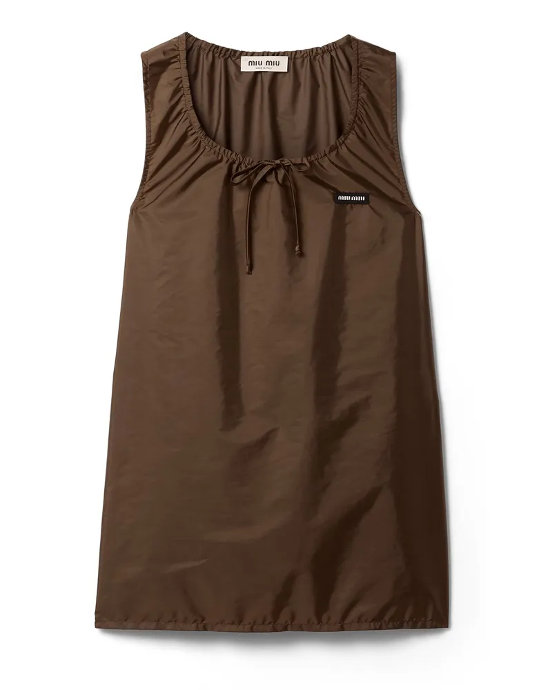 Miu Miu Minikleid Aus Funktionsgewebe, Damen, Ebenholz, Größe Ebenholz