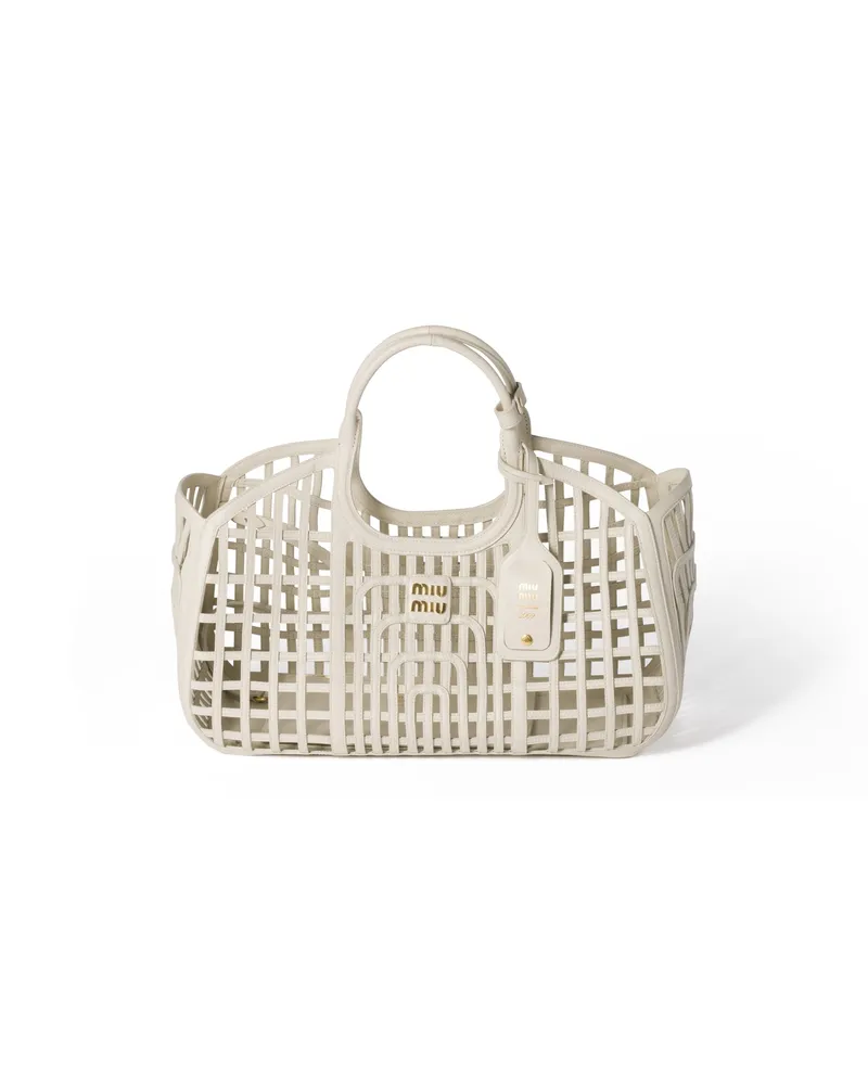 Miu Miu Korb Aus Leder, Damen, Kalkweiss Kalkweiss