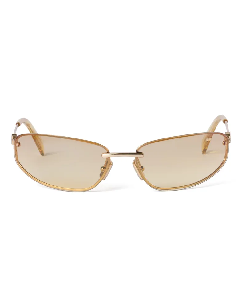 Miu Miu Miu Nocturne Sonnenbrille, Damen, Gelbe Gläser Mit Farbverlauf In Silber Gelbe