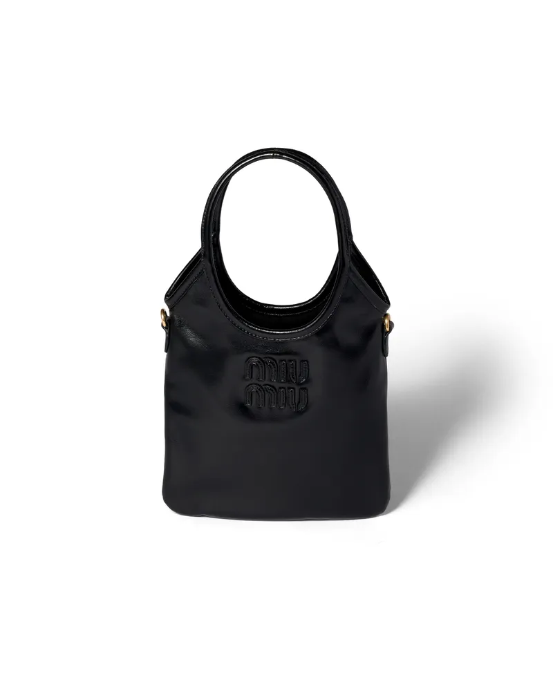 Miu Miu Ivy Handtasche Aus Leder, Damen, Schwarz Schwarz