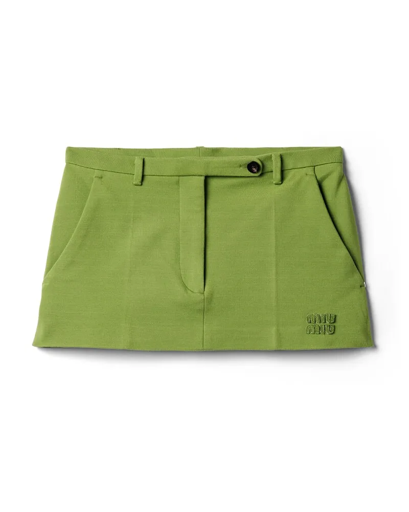 Miu Miu Milano-rippstrick-minirock, Damen, Grün, Größe Grün