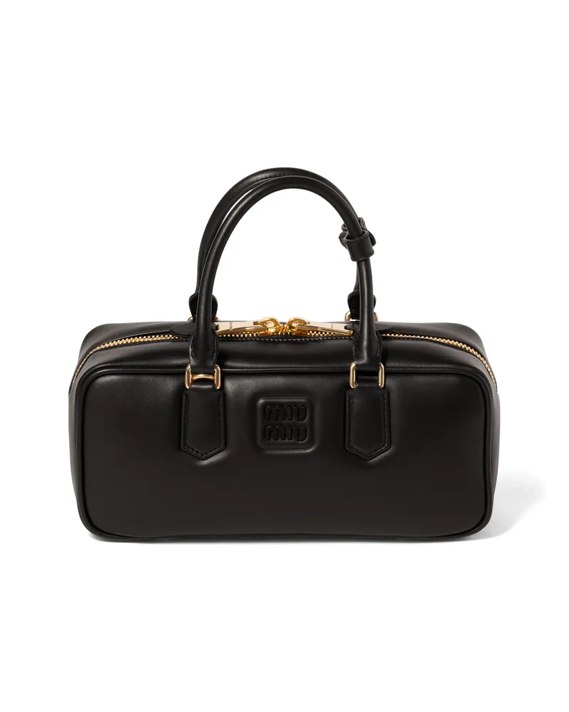 Miu Miu Arcadie Tasche Aus Leder, Damen, Schwarz Schwarz