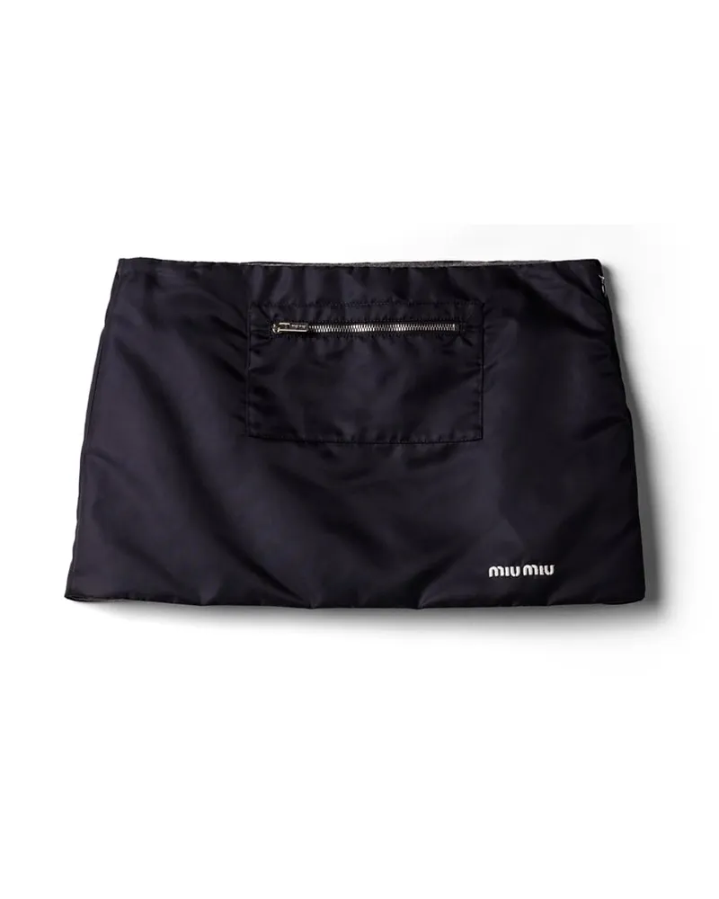 Miu Miu Rock Aus Technischer Gaze Und Fleece, Damen, Blau, Größe Blau