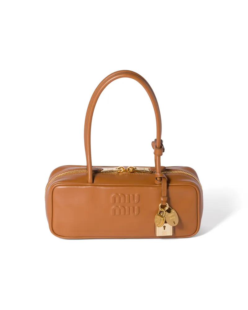 Miu Miu Beau Tasche Aus Leder, Damen, Cognac Cognac