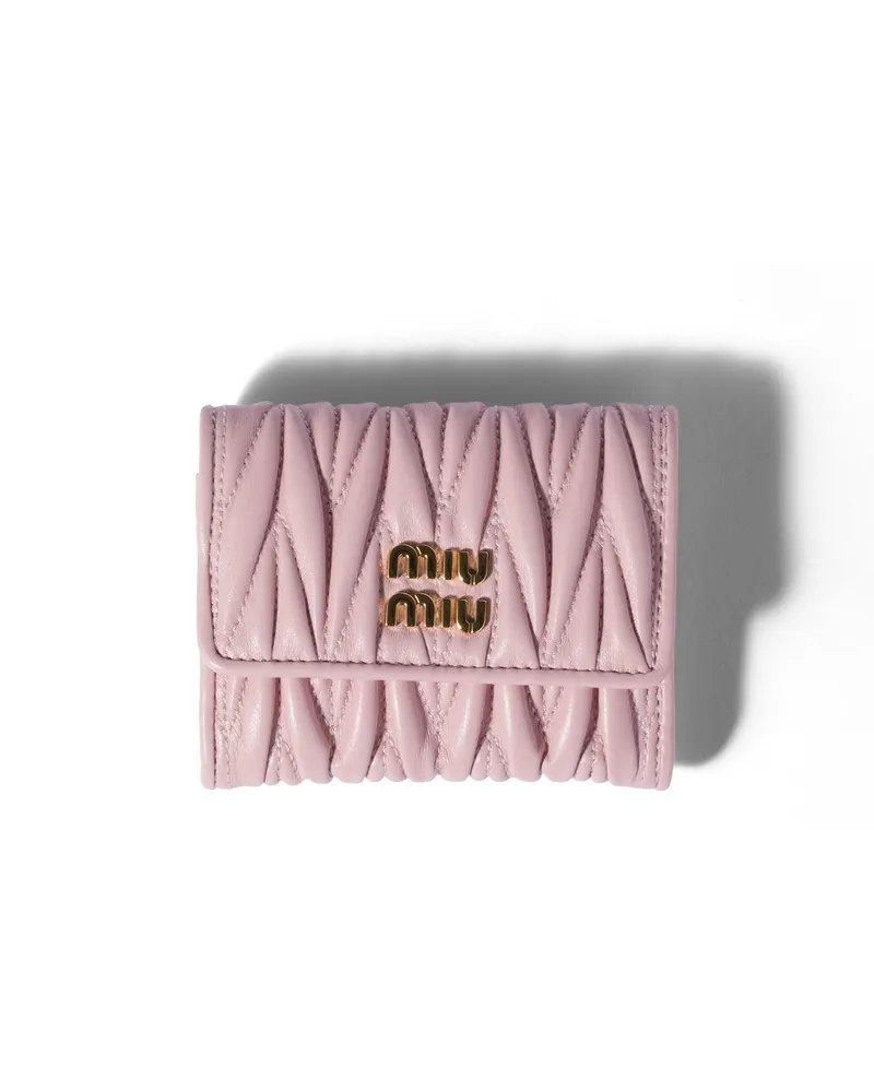 Miu Miu Kleine Geldbörse Aus Matelassé-nappaleder, Damen, Alabasterrosa Alabasterrosa