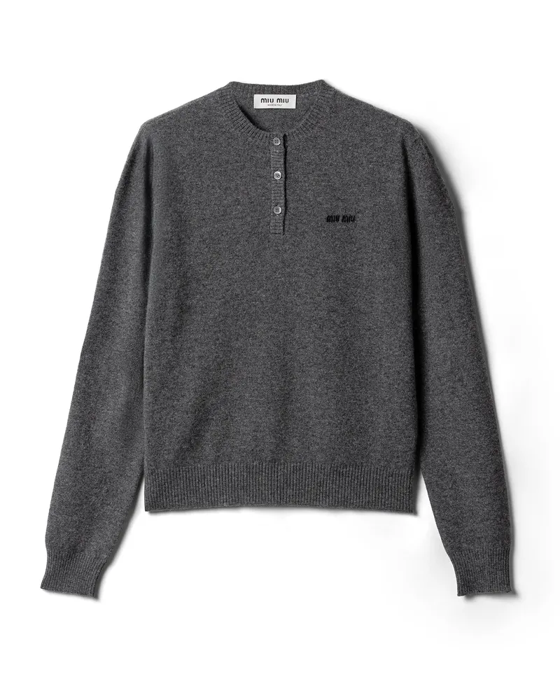 Miu Miu Pullover Aus Kaschmir, Damen, Schiefergrau, Größe Schiefergrau