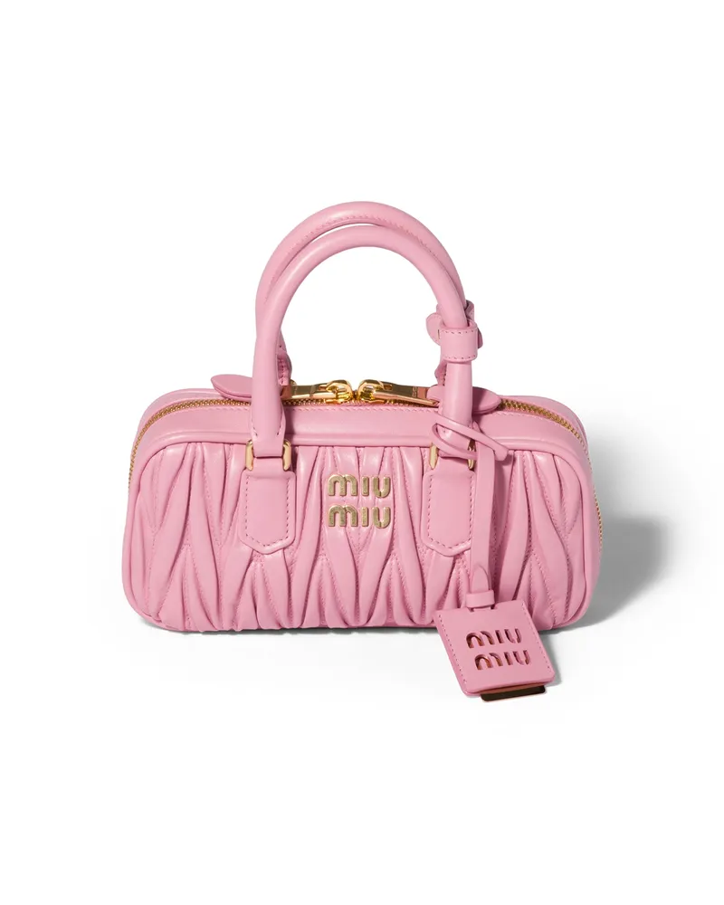 Miu Miu Arcadie Mini Bag Aus Matelassé-nappaleder, Damen, Rosa Rosa