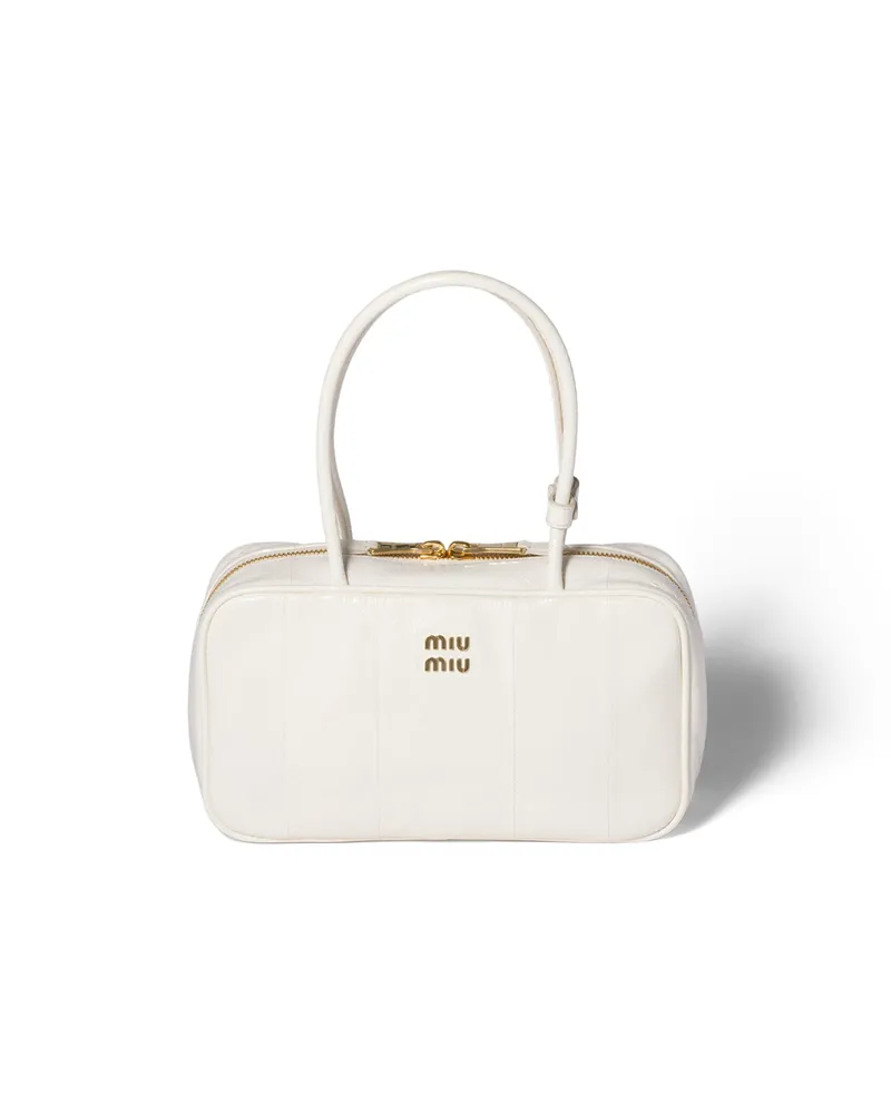Miu Miu Beau Tasche Aus Ayers-leder, Damen, Weiss Weiss
