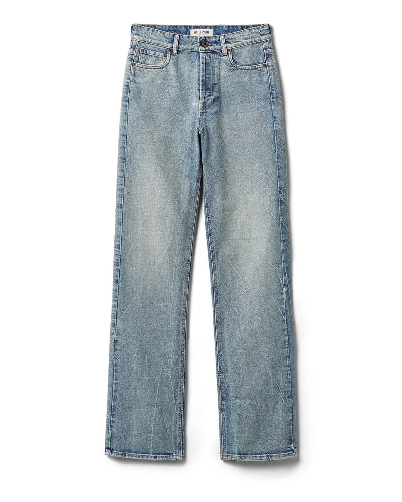Miu Miu Jeans Aus Denim, Damen, Hellblau, Größe Hellblau