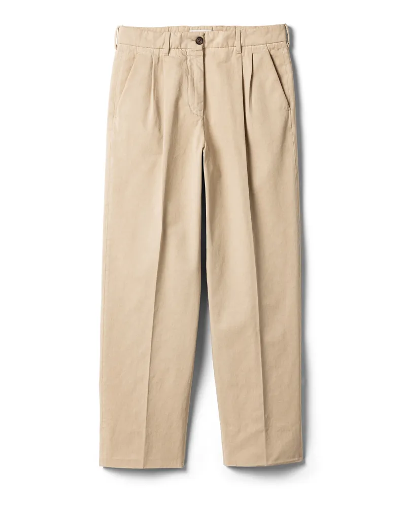 Miu Miu Hose Aus Alter Gabardine, Damen, Beige, Größe Beige